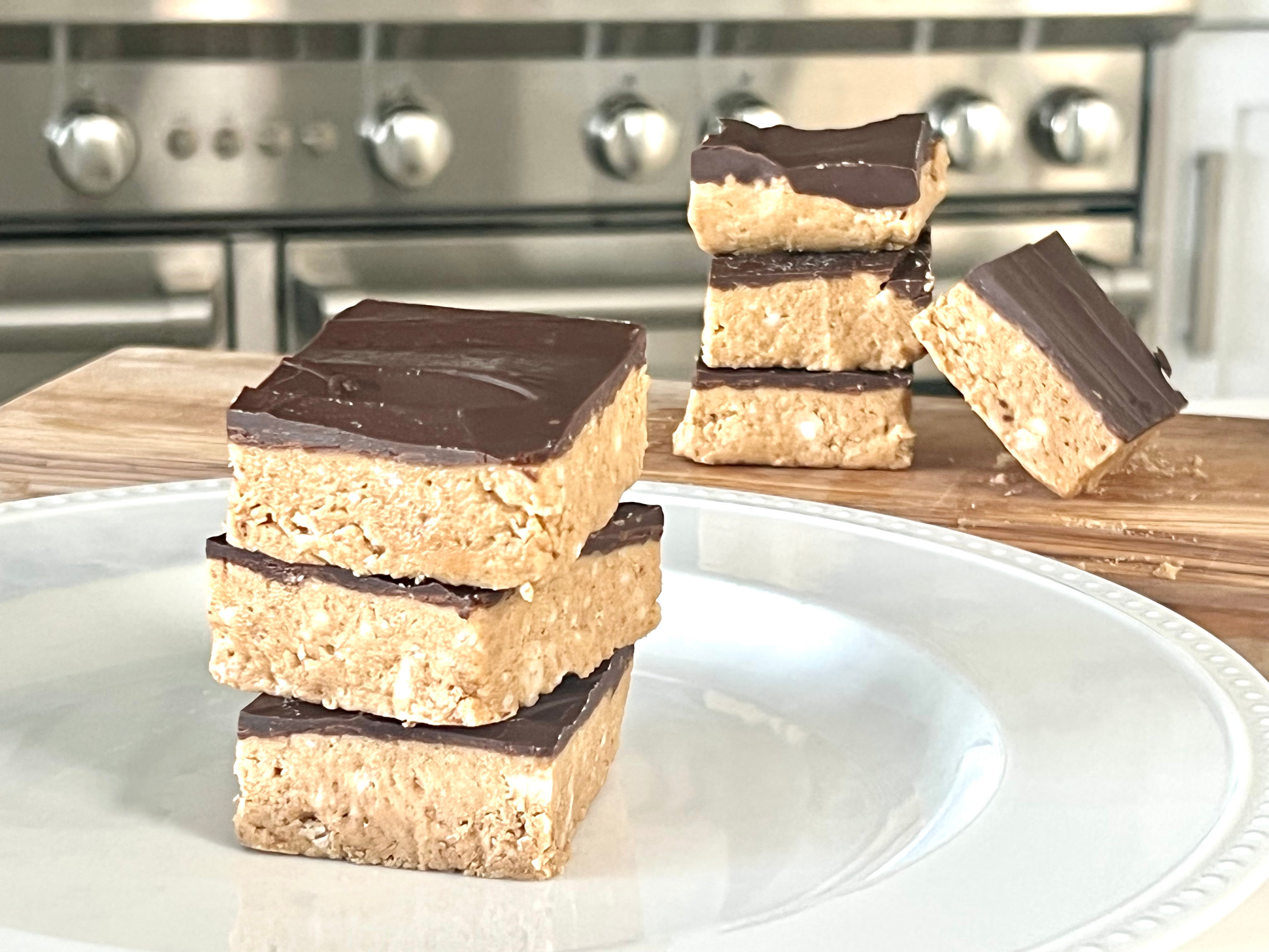 No Bake Peanut Butter Chocolate Bars