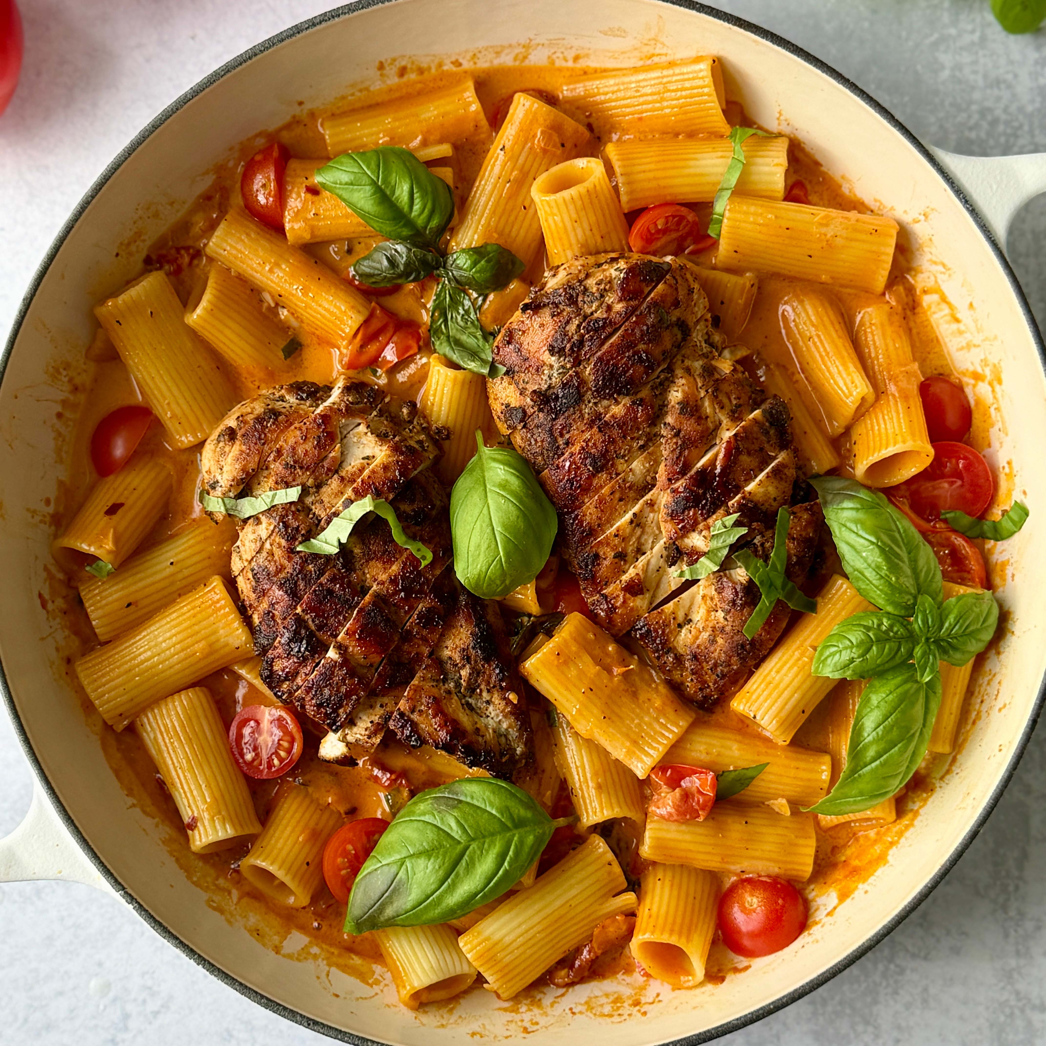 Feed Your Soul Creamy Tuscan Chicken Rigatoni