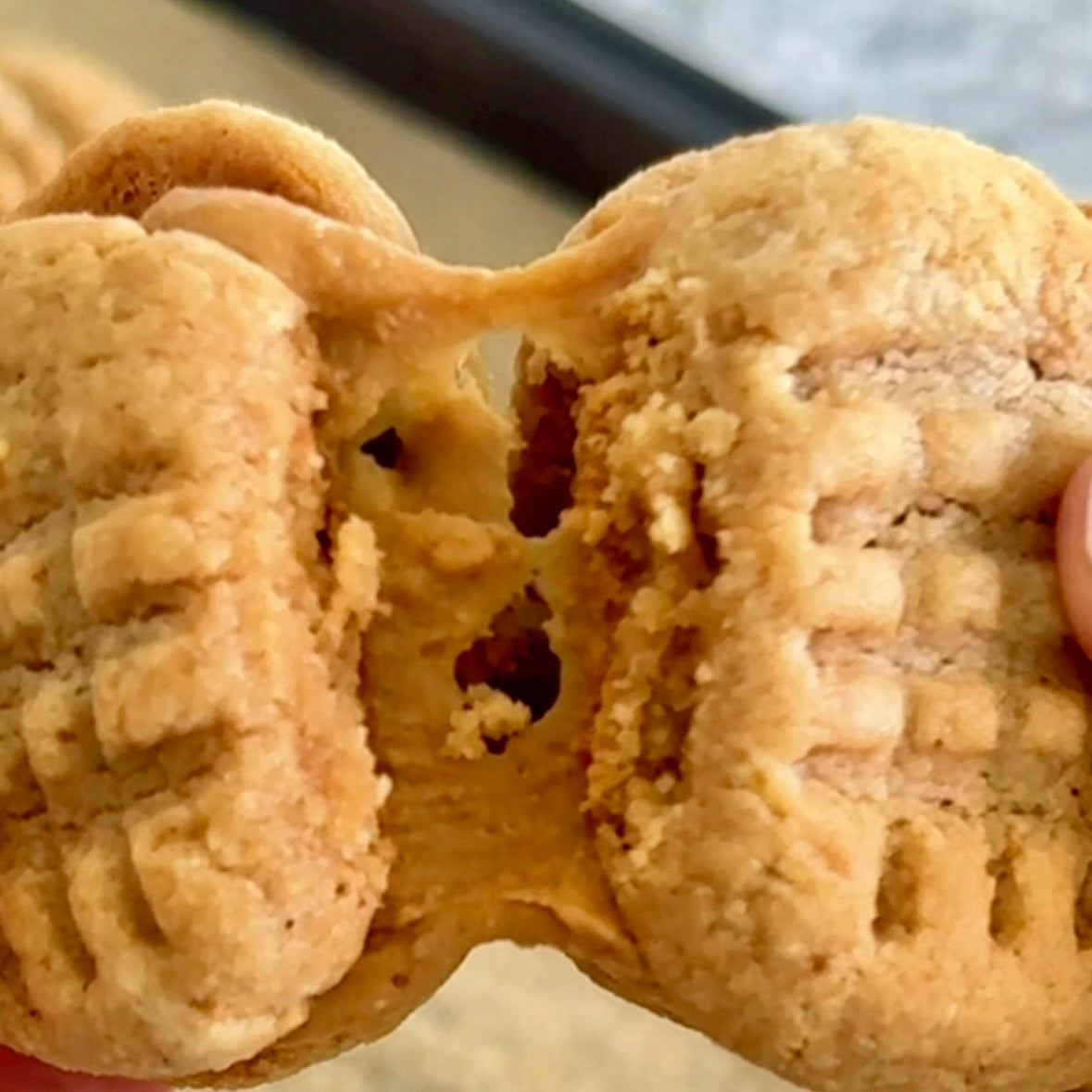 Healthy Nutter Butter Cookies: Just 3 Ingredients!