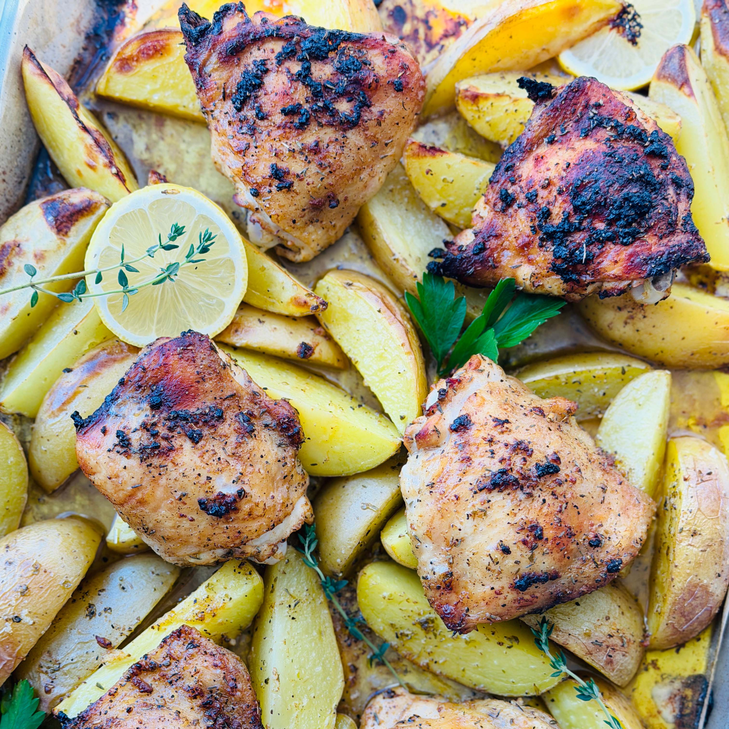 Feed Your Soul Roasted Chicken with Lemon Potatoes