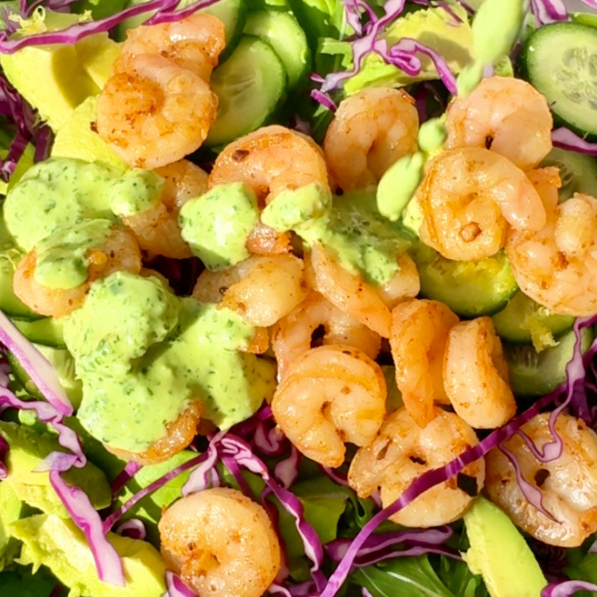 Shrimp Salad with Green Goddess Dressing: Shrimp, Spice & Everything Nice